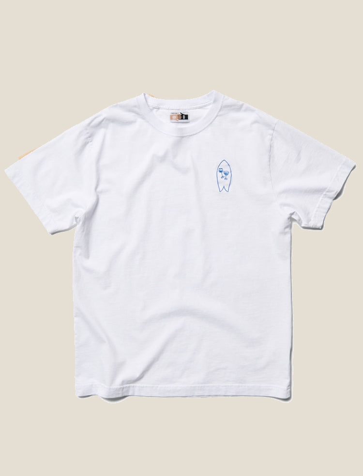 Embroided Fish Club Tee White